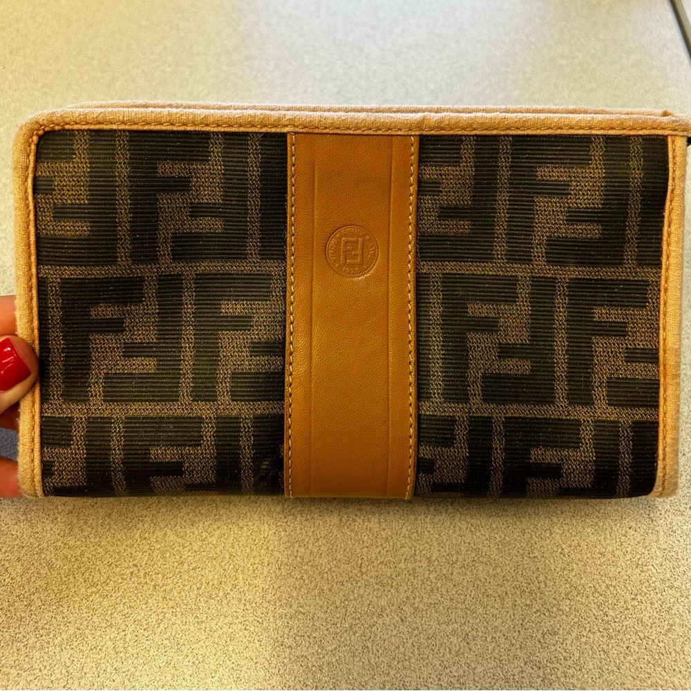 Vintage Fendi Make Up Bag Clutch Zucca Monogram logo
